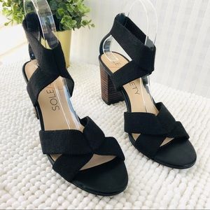 Sole society strappy heels black sandals size 8.5B